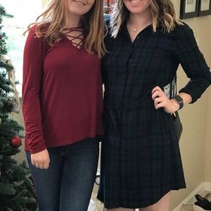 Banana republic plaid shirt dress